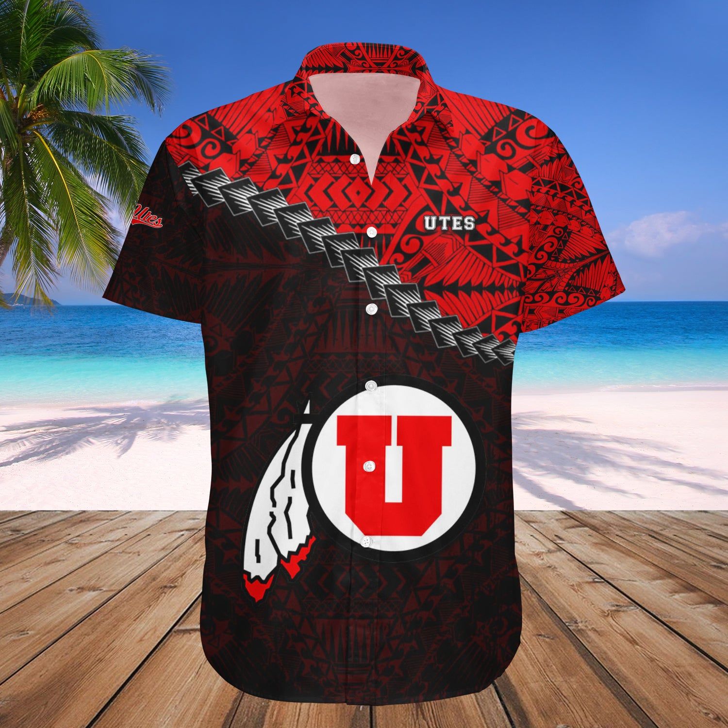 Utah Utes Hawaii Shirt Grunge Polynesian Tattoo – NCCA