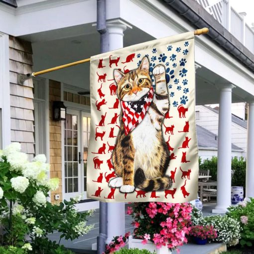 Patriotic Cat Kitten Kitty 3D Garden Flag