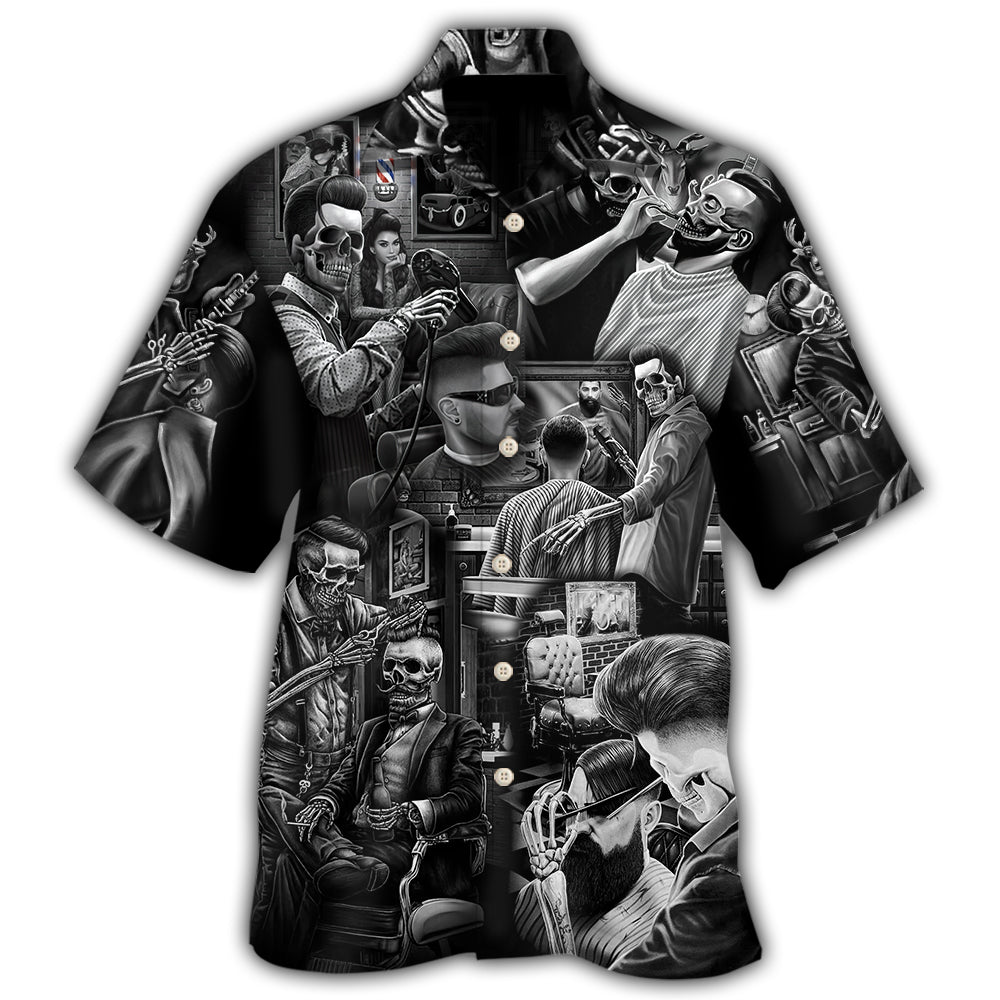 Skull Barber Hairdresser Style Hawaii Shirt Ha69791