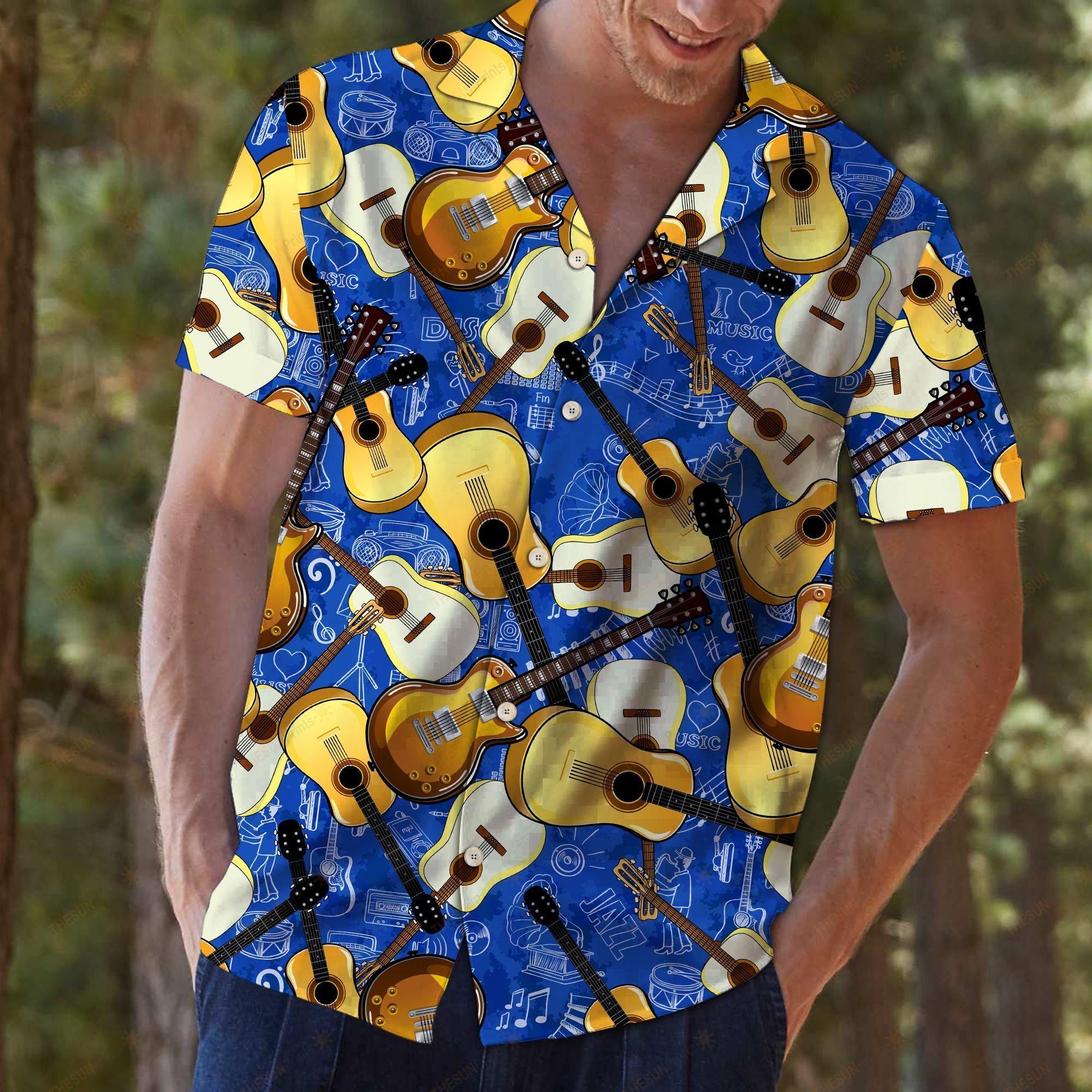 Guitar Music Pattern Hawaiian Shirt Ha70623