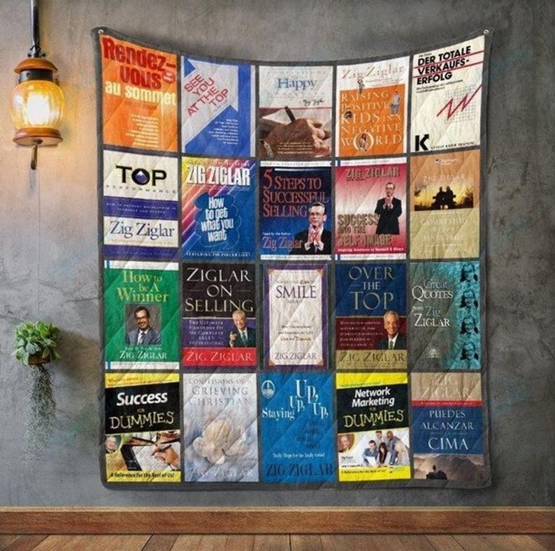 Zig Ziglar Books Blanke Music Fan For Best Friend For Daughter For Son For Dad Fleece Quilt Blanket Personalized Customized Home Decor