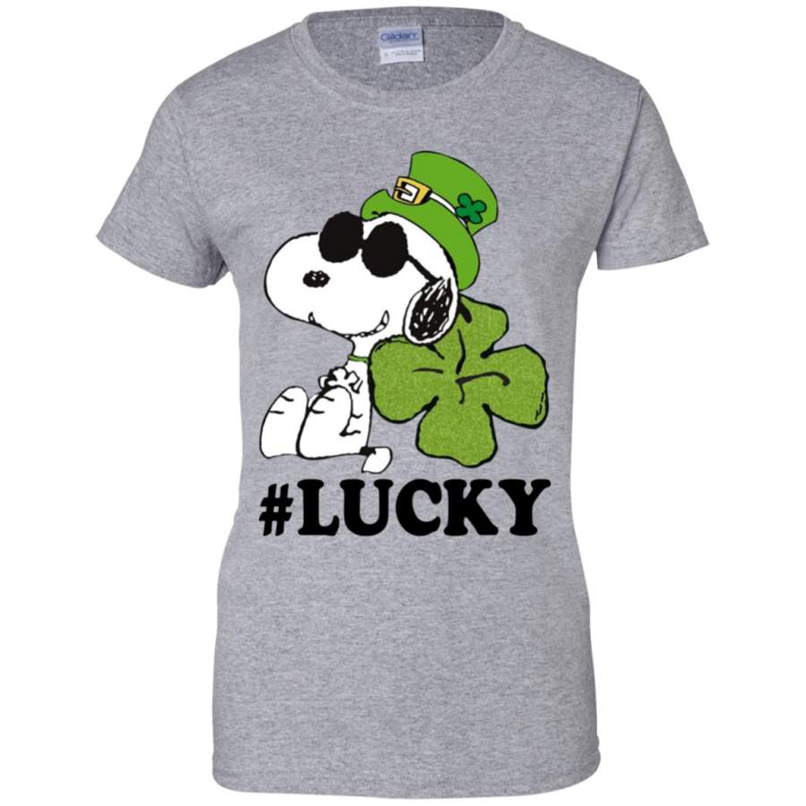 Peanuts Lucky Snoopy St. Patrick'S Day Ladies' T-Shirt Fashion24Hs