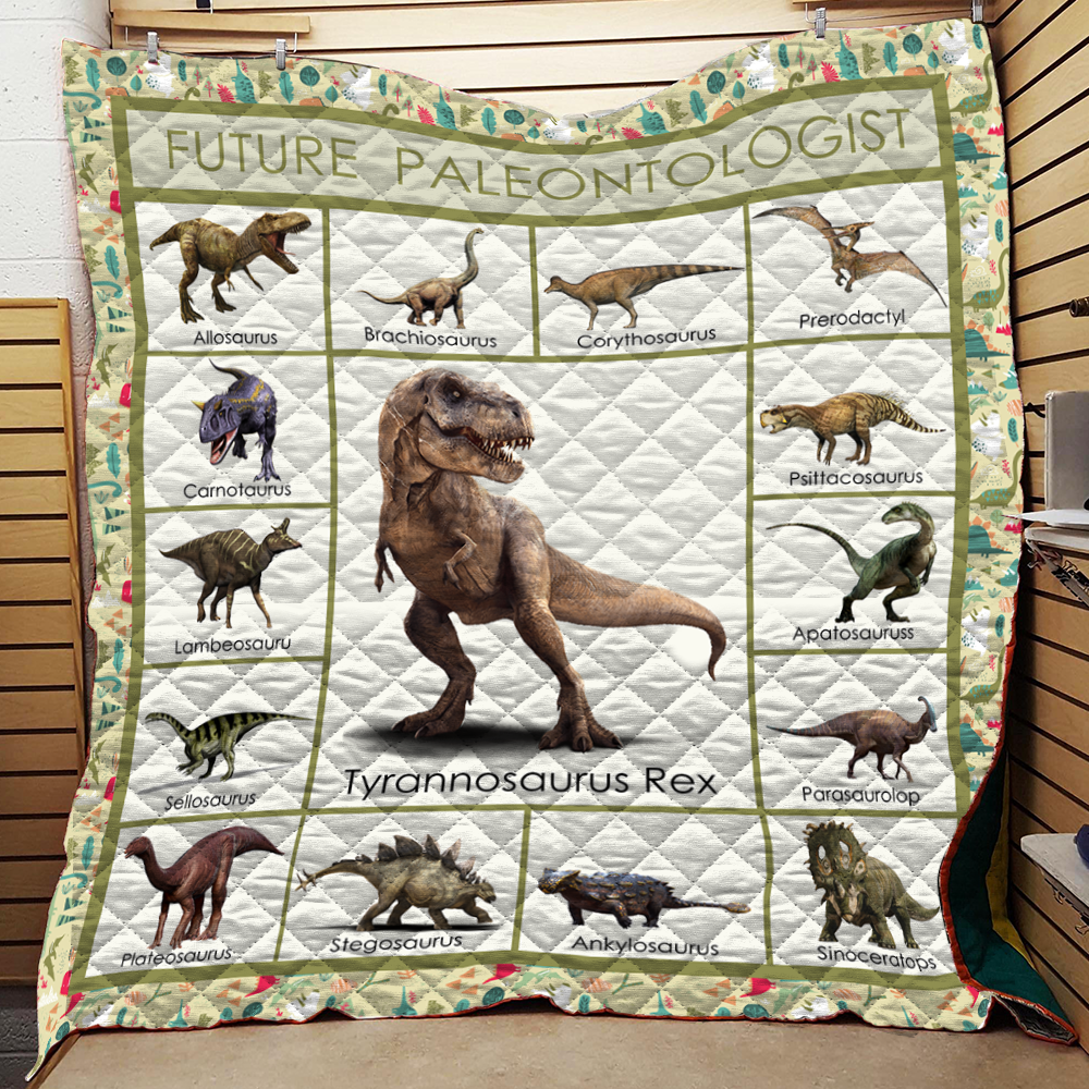 Future Paleontologist T-rex Quilt Blanket