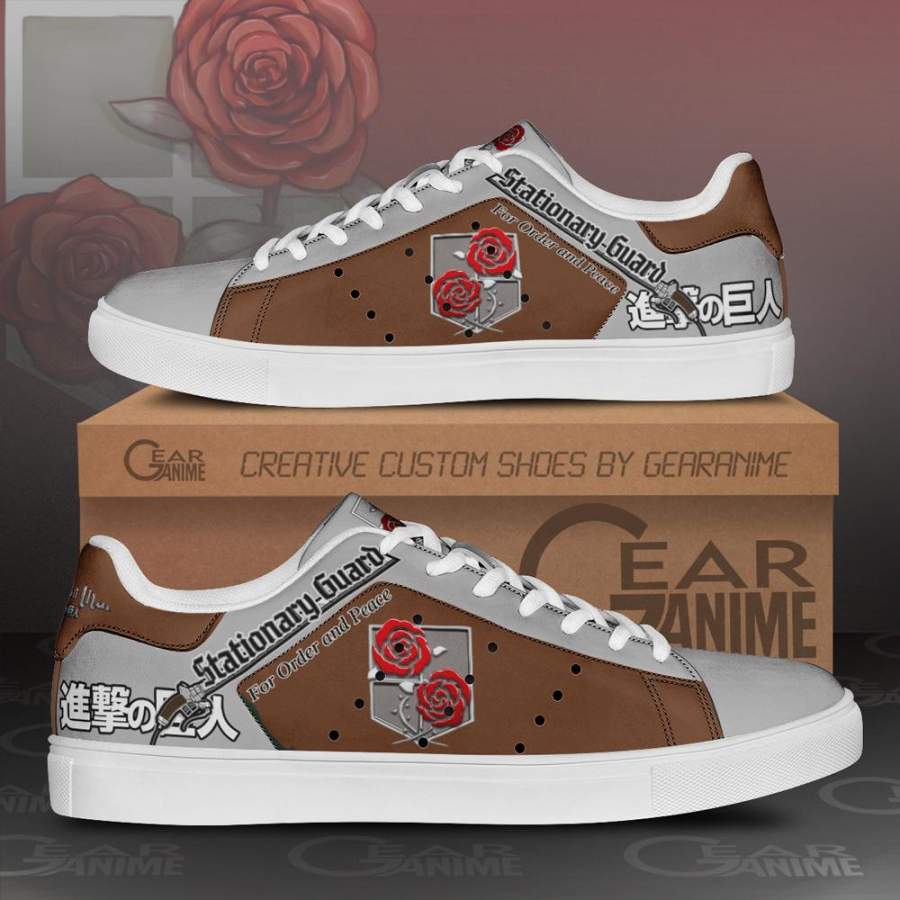 Stationary Guard Skate Sneakers Uniform Attack On Titan Anime Shoes PN10