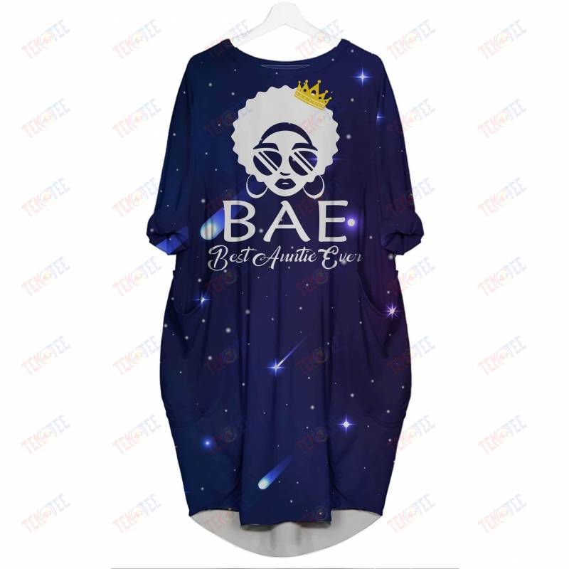 Temotee African Dress 34 – BAE Best Auntie Ever 3D Dress For Melanin Girls Afro Girl Shirt African American Woman Gift Idea TMT4142