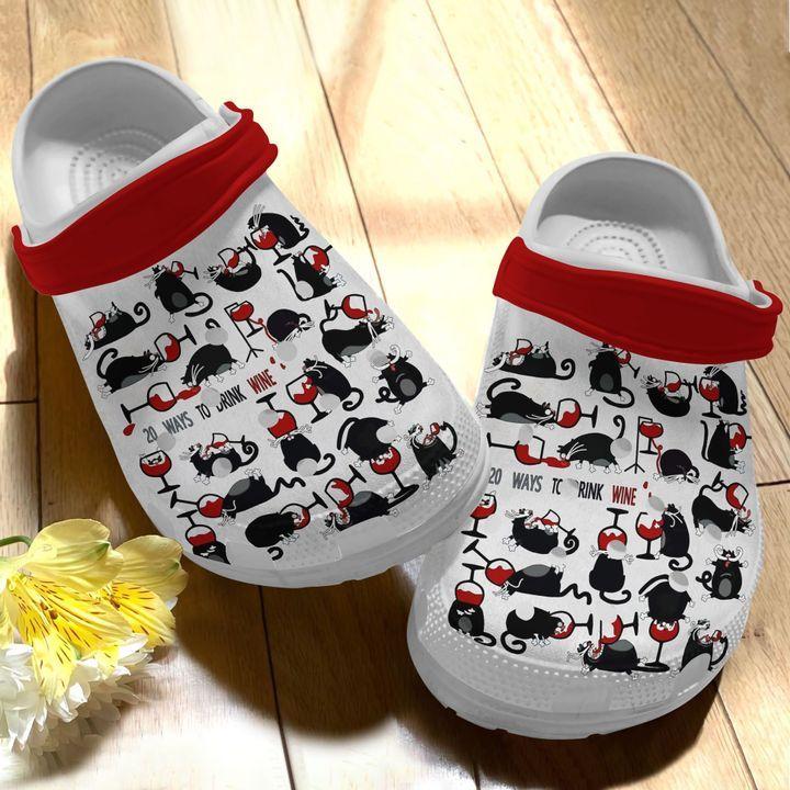 Wine Personalize Clog, Custom Name, Text, Fashion Style For Women, Men, Kid, Print 3D 20 Ways To Drink Wine