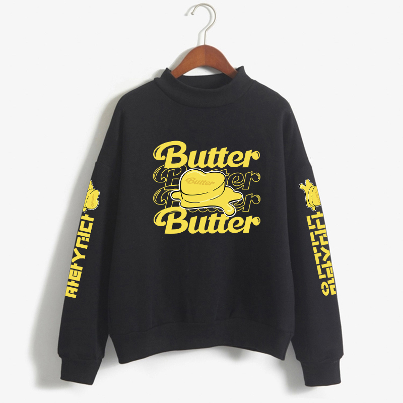 BUTTER Hoodies Women’s Bangtan Boys Kpop Clothing Casual Fleece Turtleneck Korean Fashion Harajuku Kawaii Female y2k Sweatshirts alx