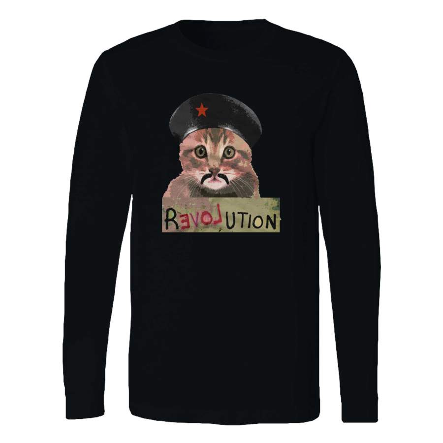 Revolution Love Kitten Funny Che Guevara Cat Activist Long Sleeve T-Shirt