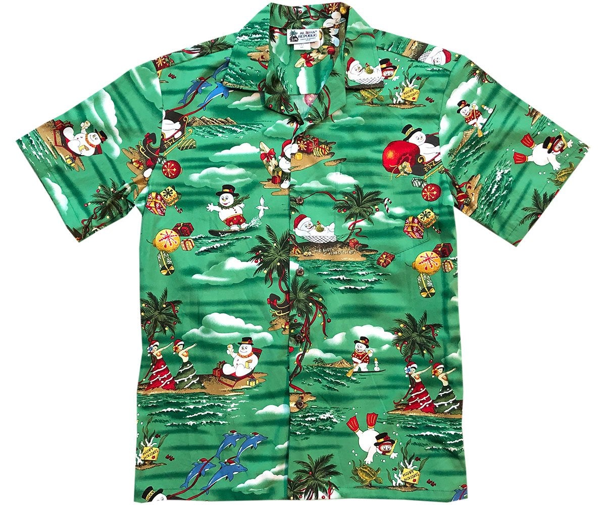 Frosty Dreams Of Hawaiian Greenhawaiian Shirt Made In Summer Beach Shirts Ha62347