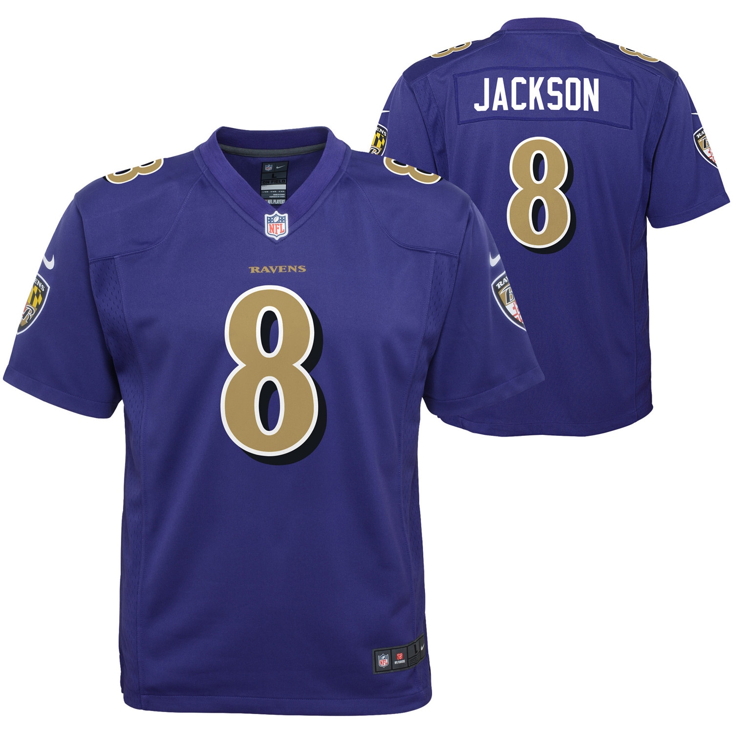 Lamar Jackson Baltimore Ravens Youth Game Jersey – Purple 2