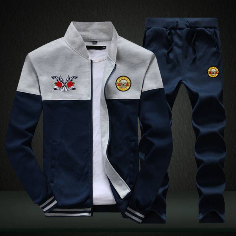 Guns N’ Roses Sweatshirt +Sweatpants Mens Clothing 2 Pieces Sets Slim Tracksuit