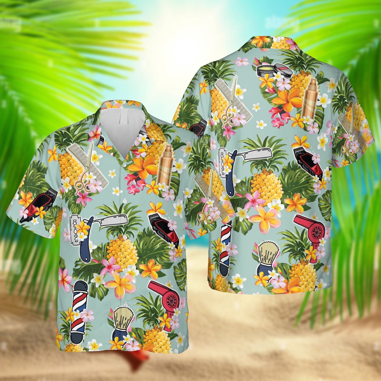 Barber Pineapple Hawaii Hair Stylist Shirt Ha70629