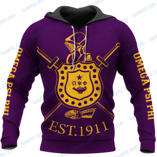 Omega Psi Phi Est 1911 Ωψφ Emblem Omega Psi Phi Fraternity Inc Sweatshirt Hoodie