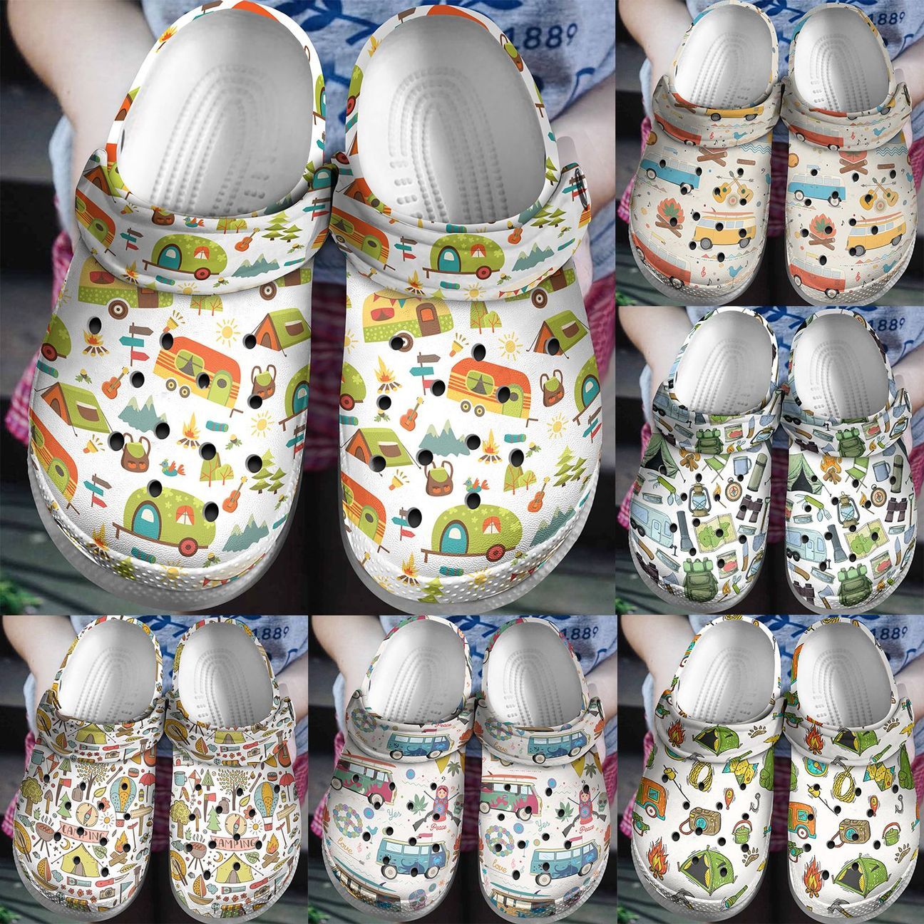 Camping Personalize Clog, Custom Name, Text, Fashion Style For Women, Men, Kid, Print 3D Camping Collection