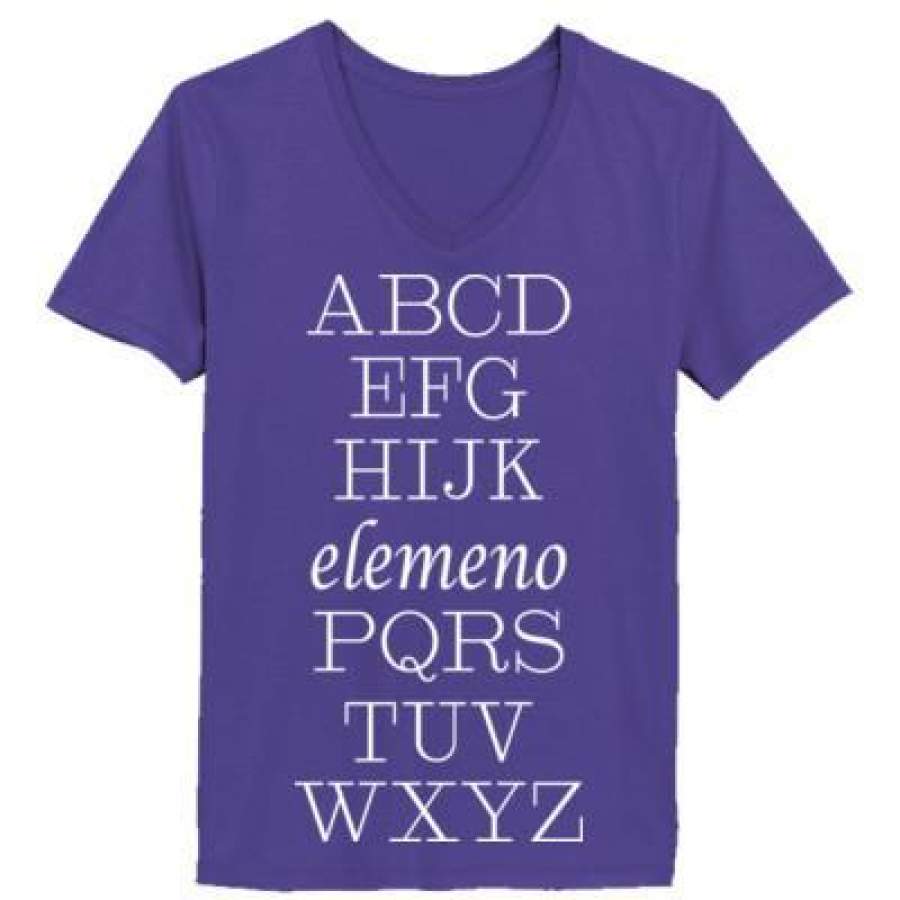 AGR Abcd Elemeno Alphabet – Ladies’ V-Neck T-Shirt