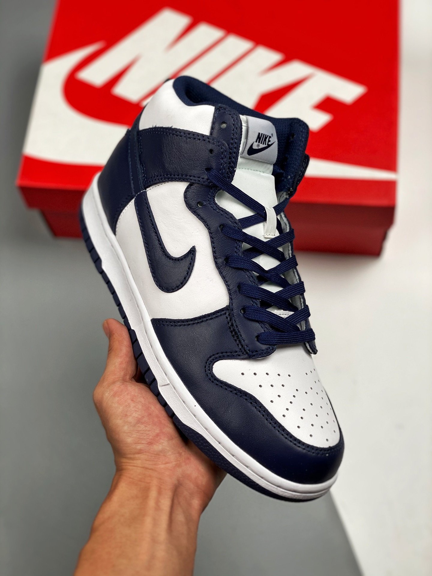 Nike Dunk High WhiteMidnight Navy-White 5339475