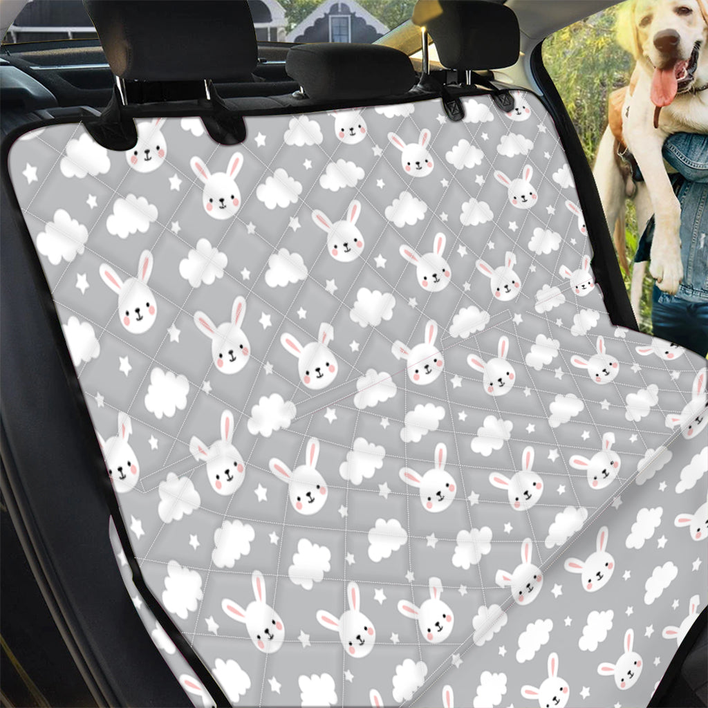 Rabbit And Cloud Pattern Print Pet Car Back Seat Cover