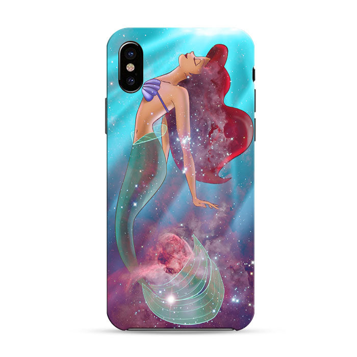 Ariel The Little Mermaid On Galaxy Nebula iPhone X 3D Case