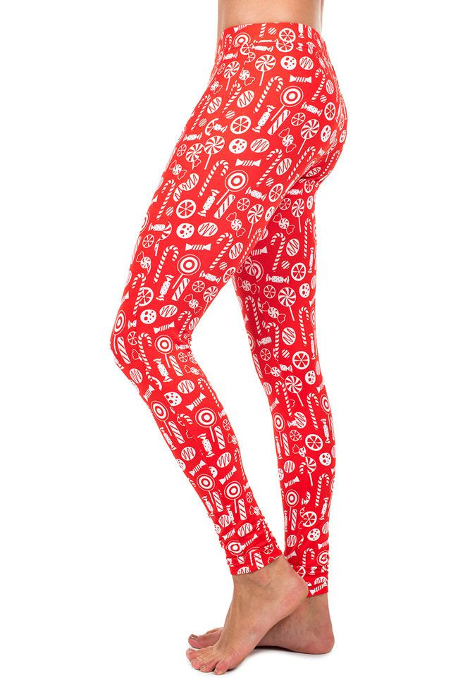 Christmas Leggings, Christmas Candy For Sports, Yoga, Workout Fitness, Women Gift