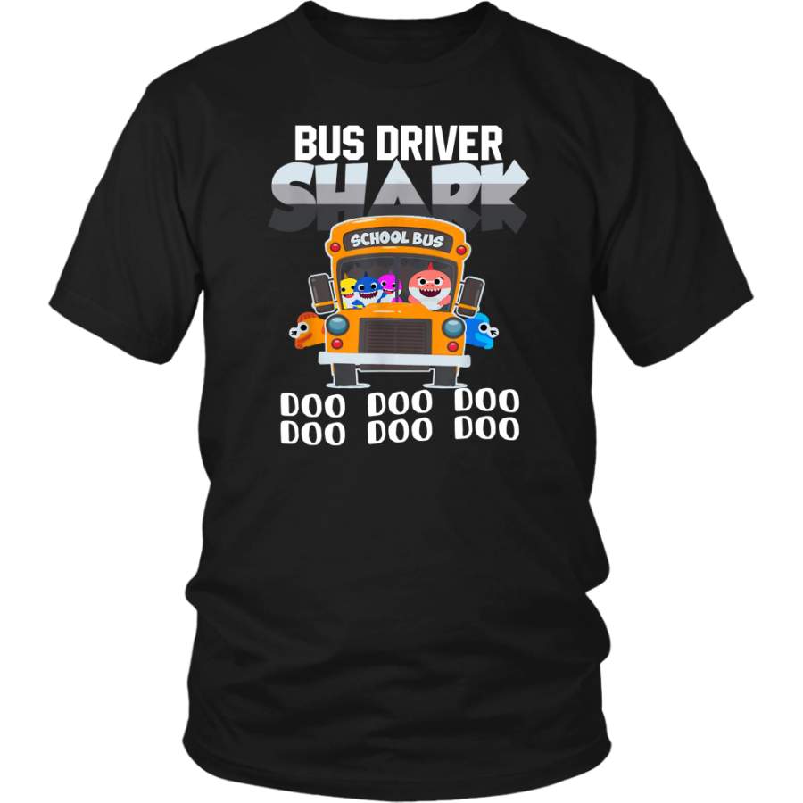 Bus Driver Shark Doo Doo Doo School Bus Funny shirt