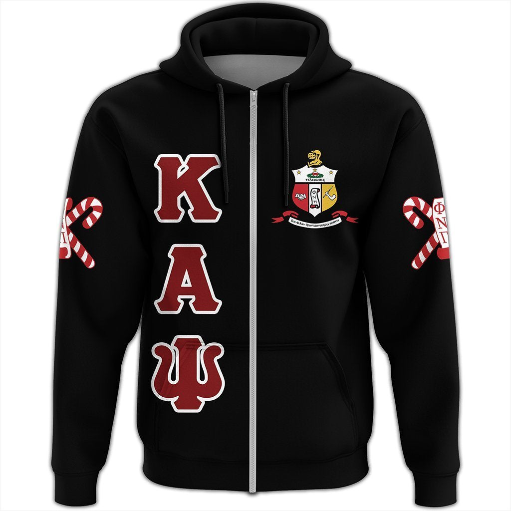 Greek Life Hoodie – Kappa Alpha Psi Letters Zip Hoodie