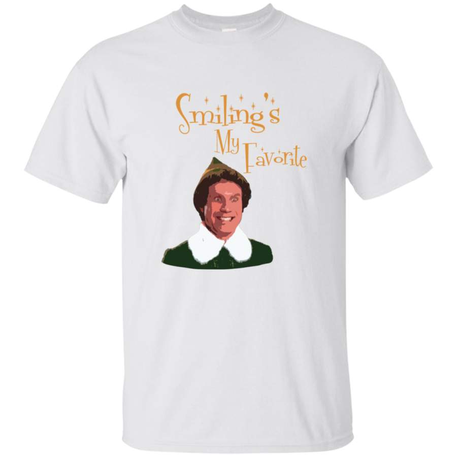 AGR Buddy The Elf – Smiling’s My Favorite Mens Cotton T-Shirt