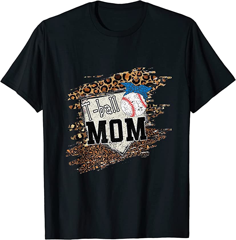 Bleached Leopard Tball Baseball Mom Tee For Women T-Shirt