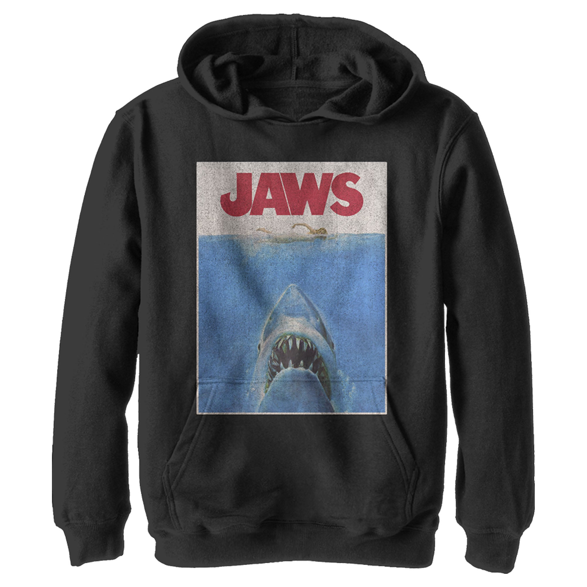 Boy’S Jaws Retro Distressed Poster Pull Over Hoodie