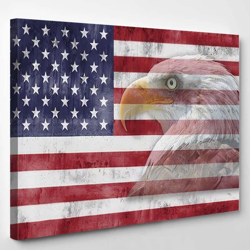 American Flag Patriotic Symbols United States – Eagle Animals Canvas Print