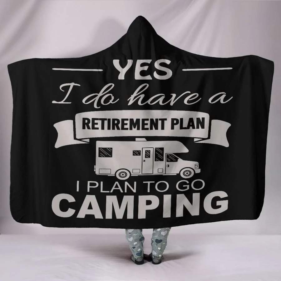 Wozoro Hooded Blanket Camping I Do Have A Retirement Plan Is Go Camping Adult, Youth Size