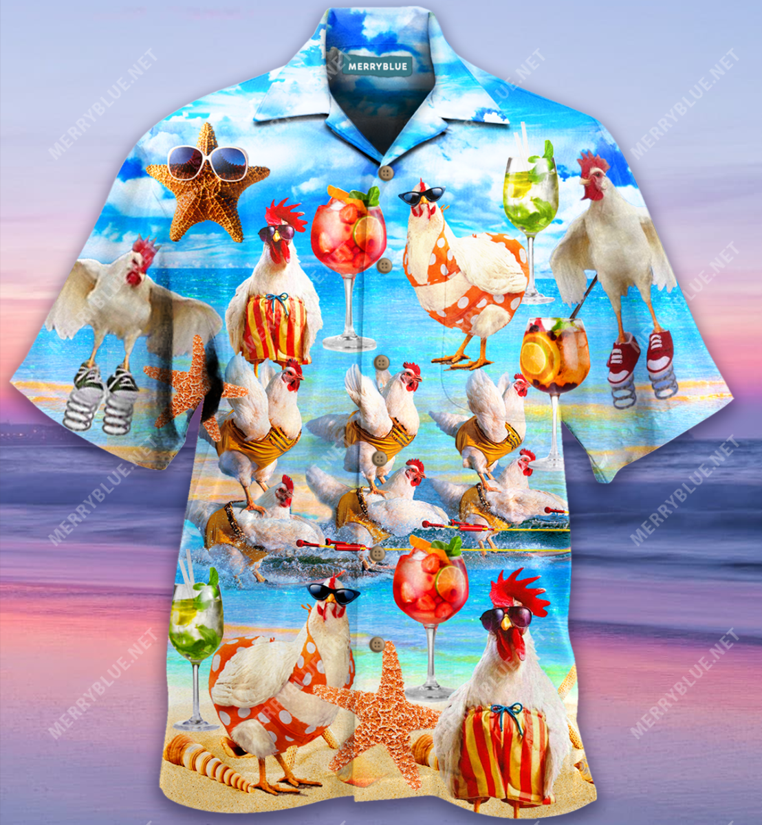 Chickens On The Beach Unisex Hawaii Shirt Ha20401