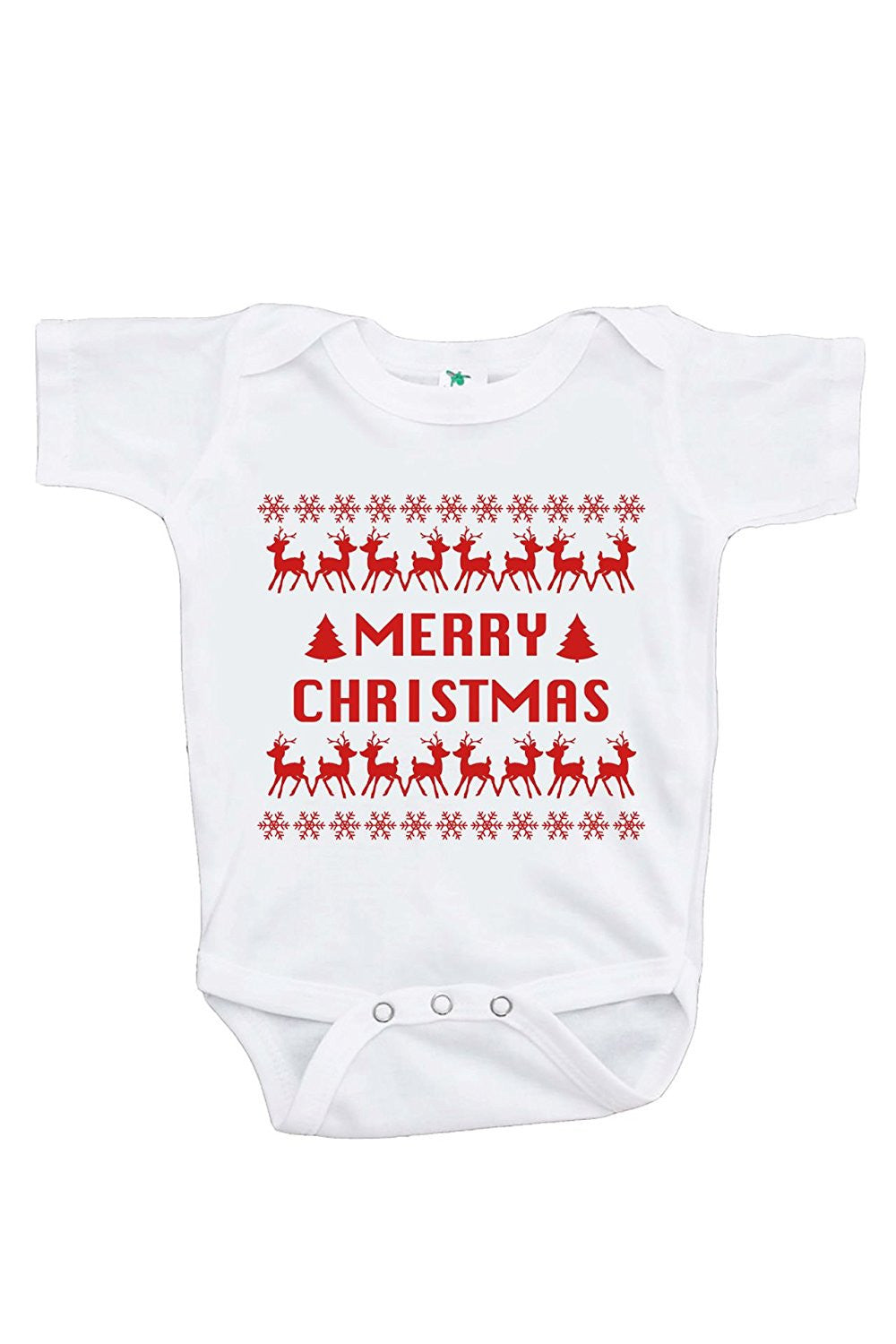 7 Ate 9 Apparel Baby’S Ugly Sweater Merry Christmas Onepiece