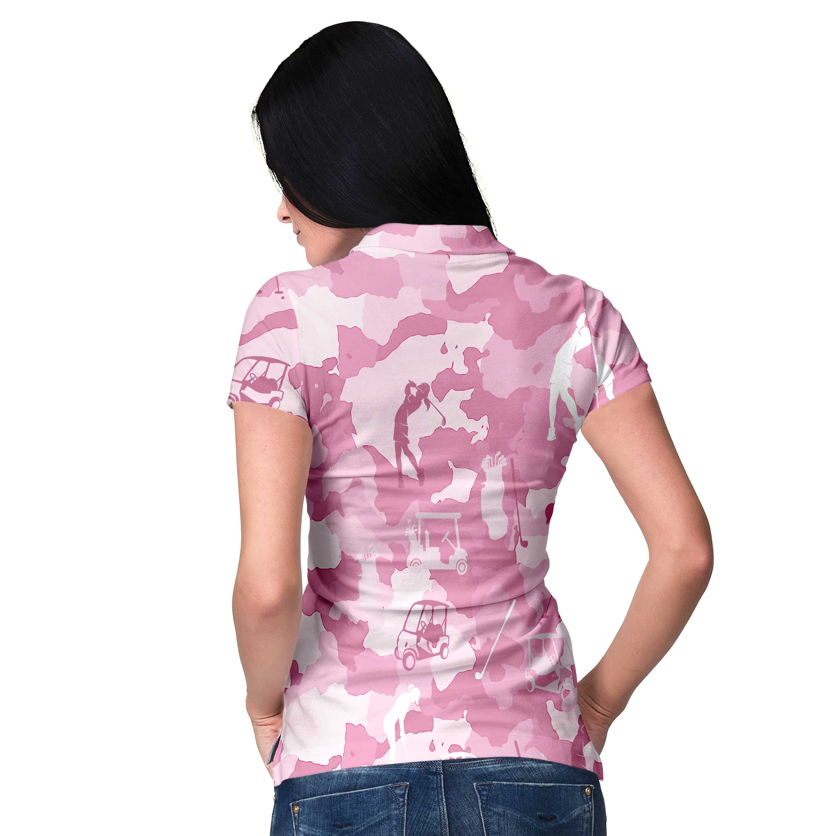 Golf Girl Camouflage Short Sleeve Women Polo Shirt Coolspod