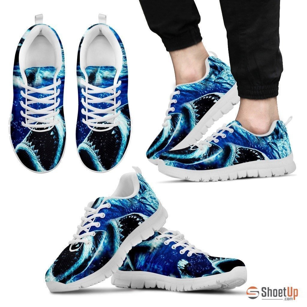 Shark Print Sneakers Running, Sneaker ( And ) Personalized Shoes Custom Name, Text For Women, Men