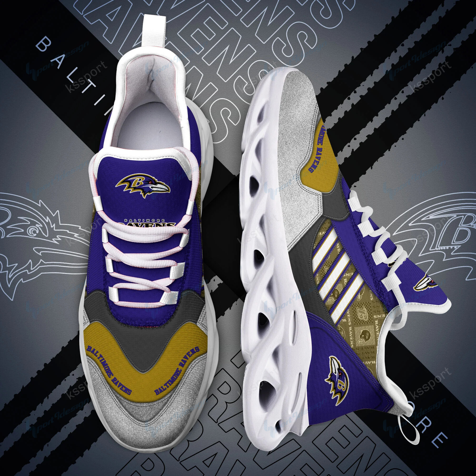 Baltimore Ravens Yezy Running Sneakers Bg756