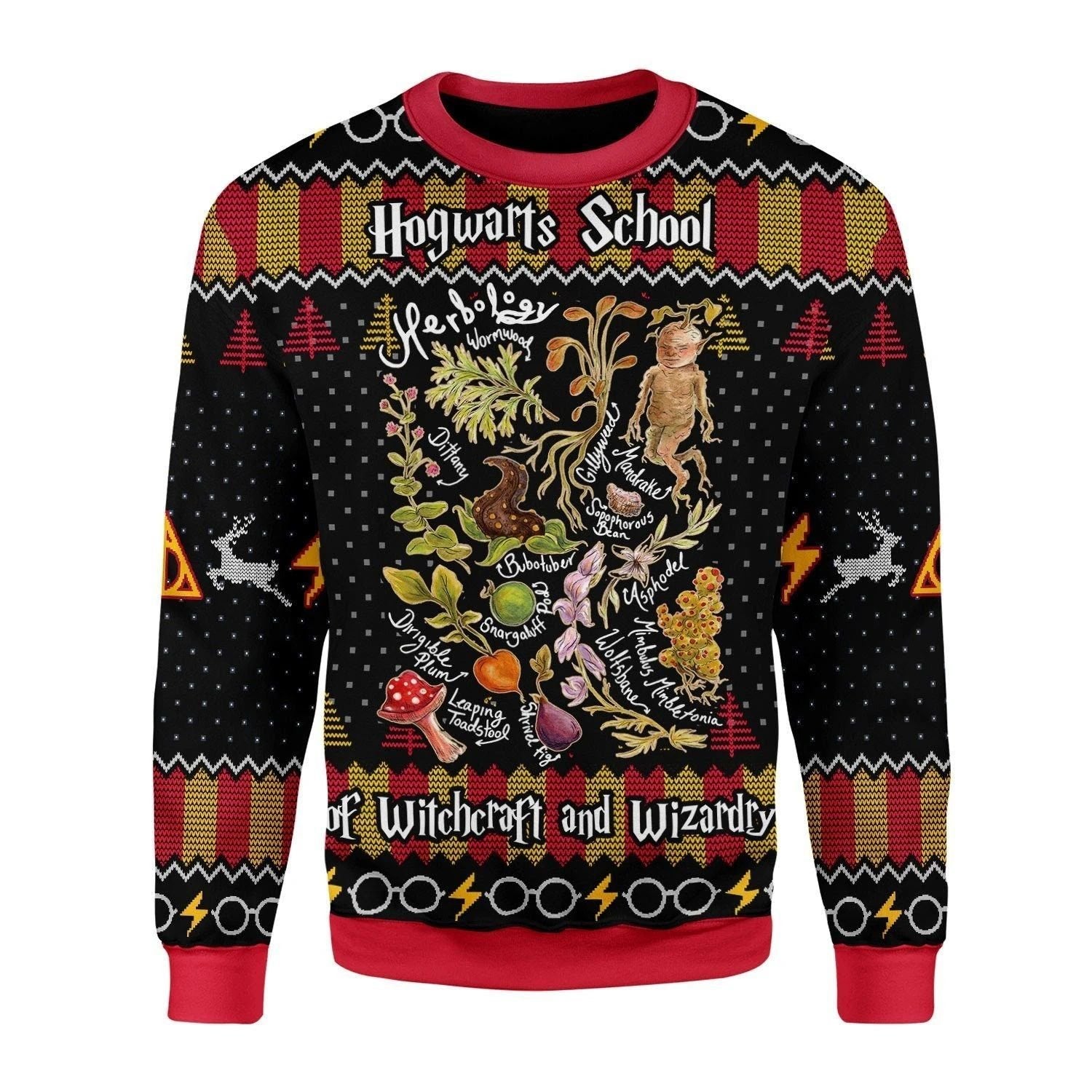 Unifinz Hp Sweater Hp Herbology Christmas Ugly Sweater 2022