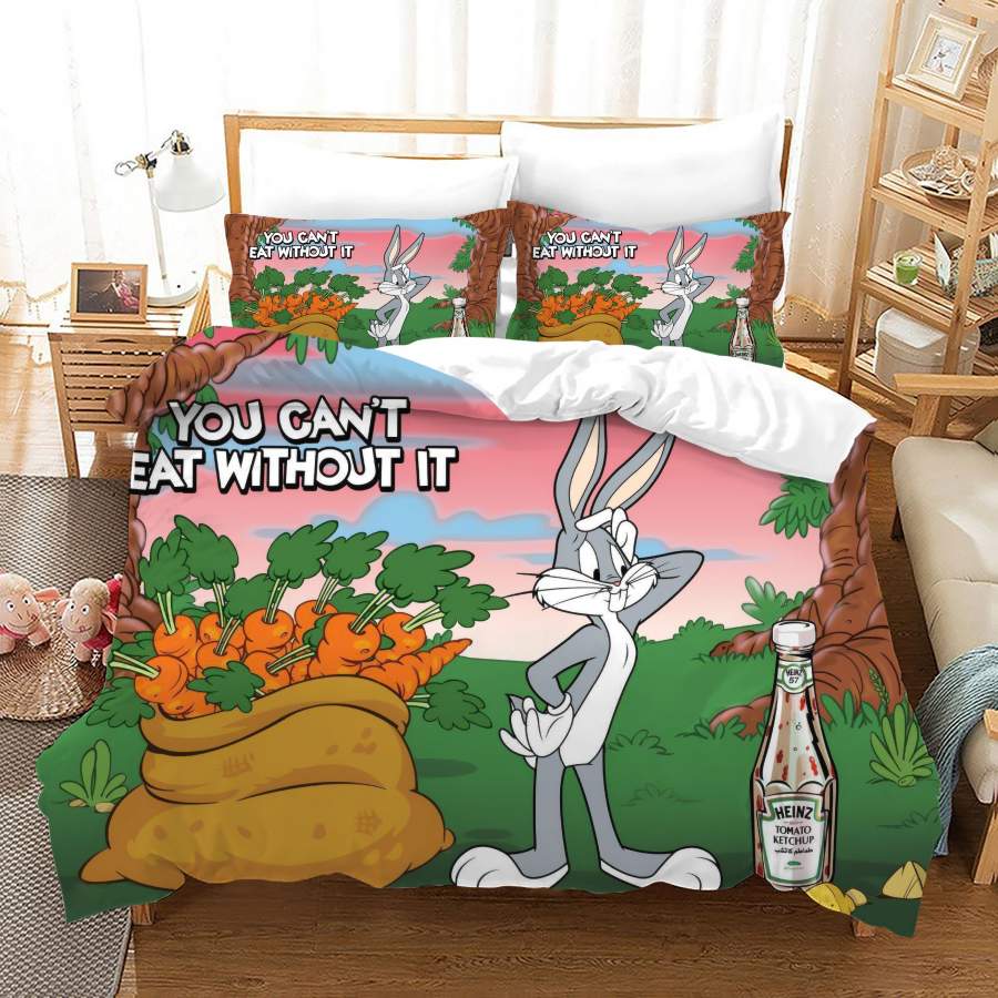 Looney Tunes Bugs Bunny #1 Duvet Cover Quilt Cover Pillowcase Bedding Set Bed Linen Home Bedroom Decor