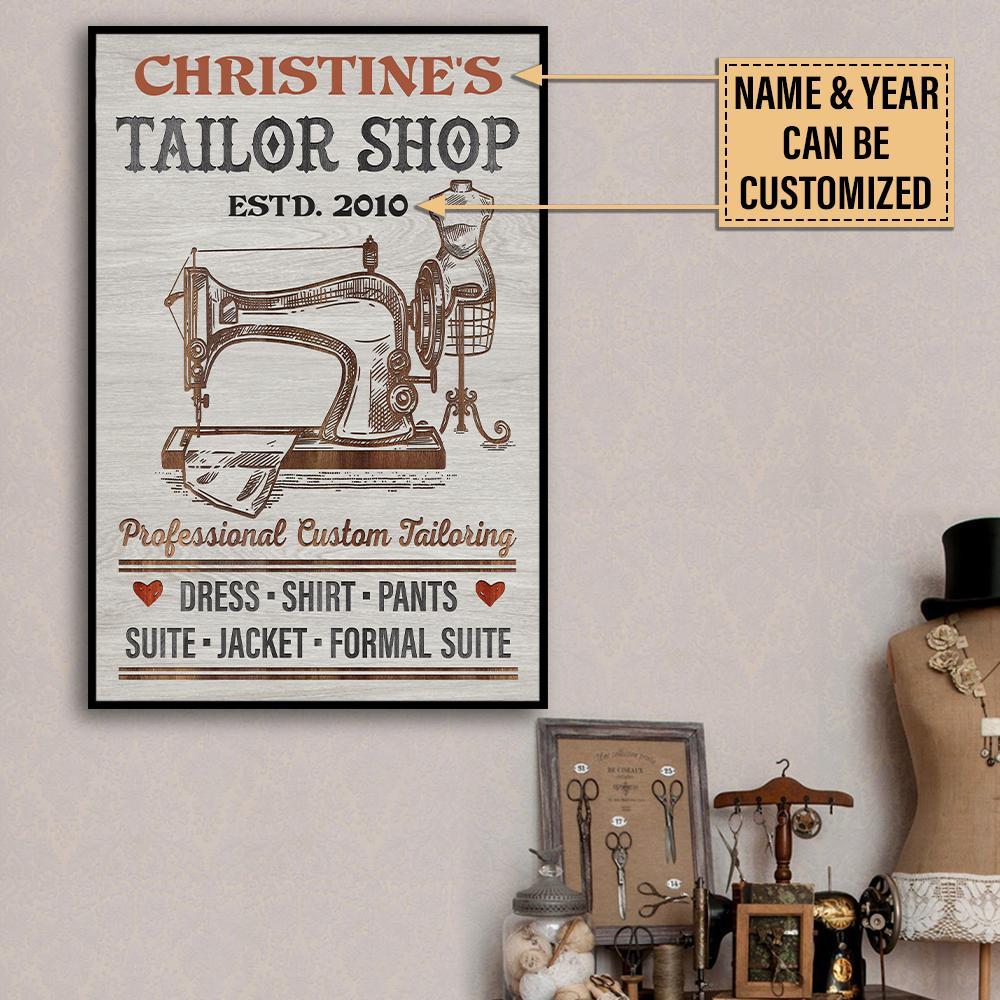 Aeticon Gifts Personalized Tailor Shop Dress Canvas Mom Dad Gift Home Decor