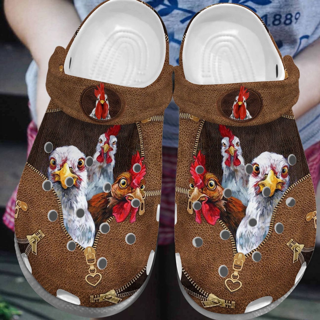 Chicken Personalize Clog, Custom Name, Text, Fashion Style For Women, Men, Kid, Print 3D Three Chickens