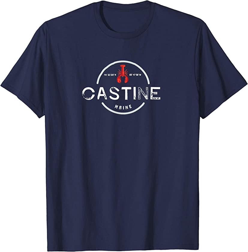 Castine Maine Graphic Vintage Retro T Shirt