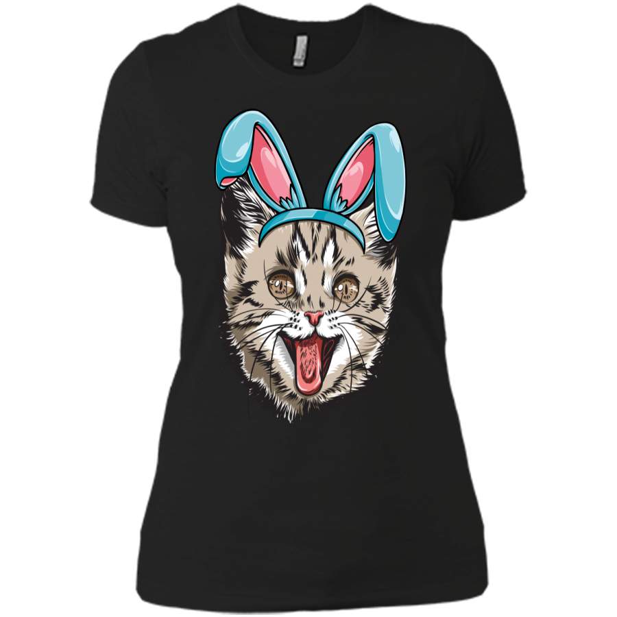 Easter Bunny Cat T shirt Kitty Kitten Girls Boys Kids Women Next Level Ladies Boyfriend Tee