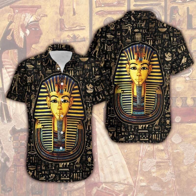 Ancient Egypt Pharaoh Aloha Hawaiian Shirt Colorful Short Sleeve Summer Beach Casual Shirt For Men And Women