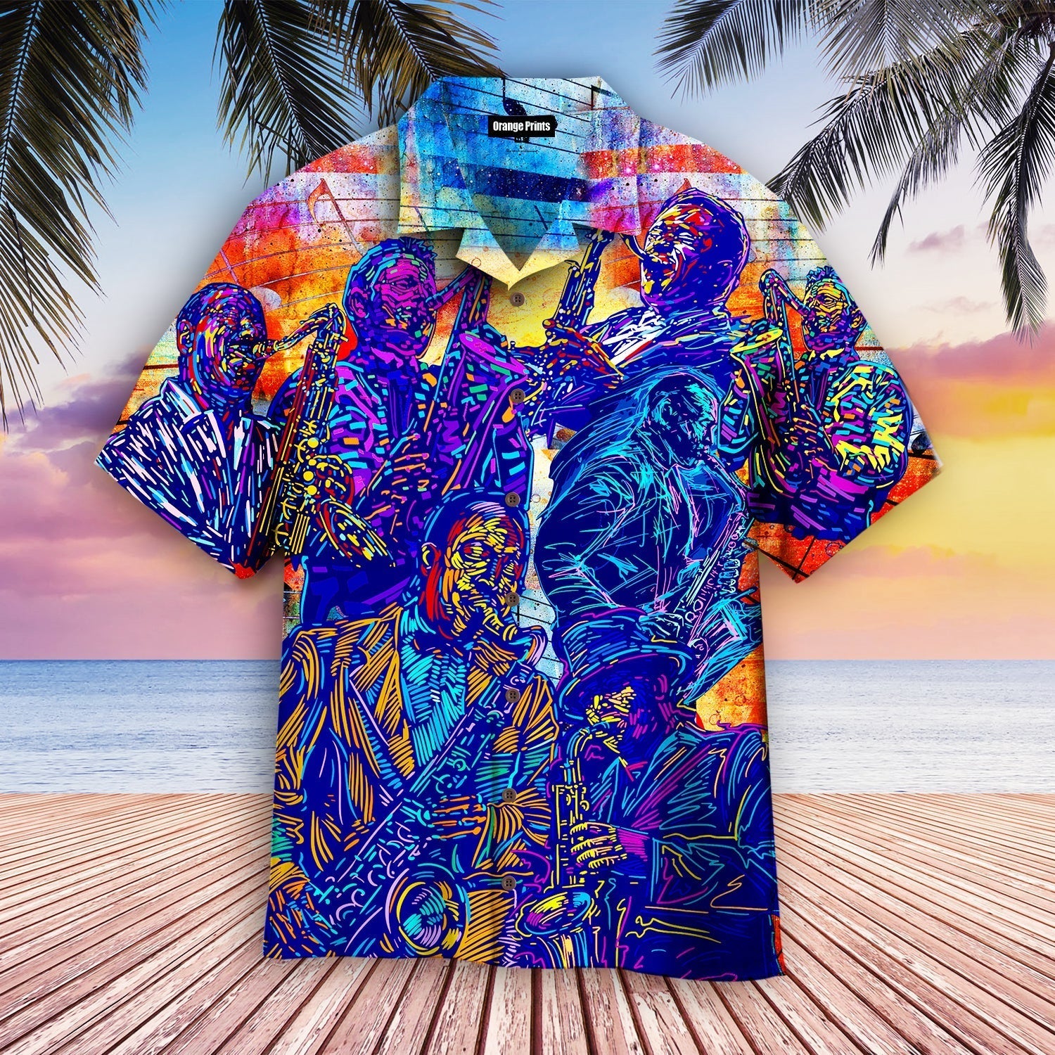 Man Playing Saxophone Art Aloha Hawaii Shirts For Men Women Ha68568