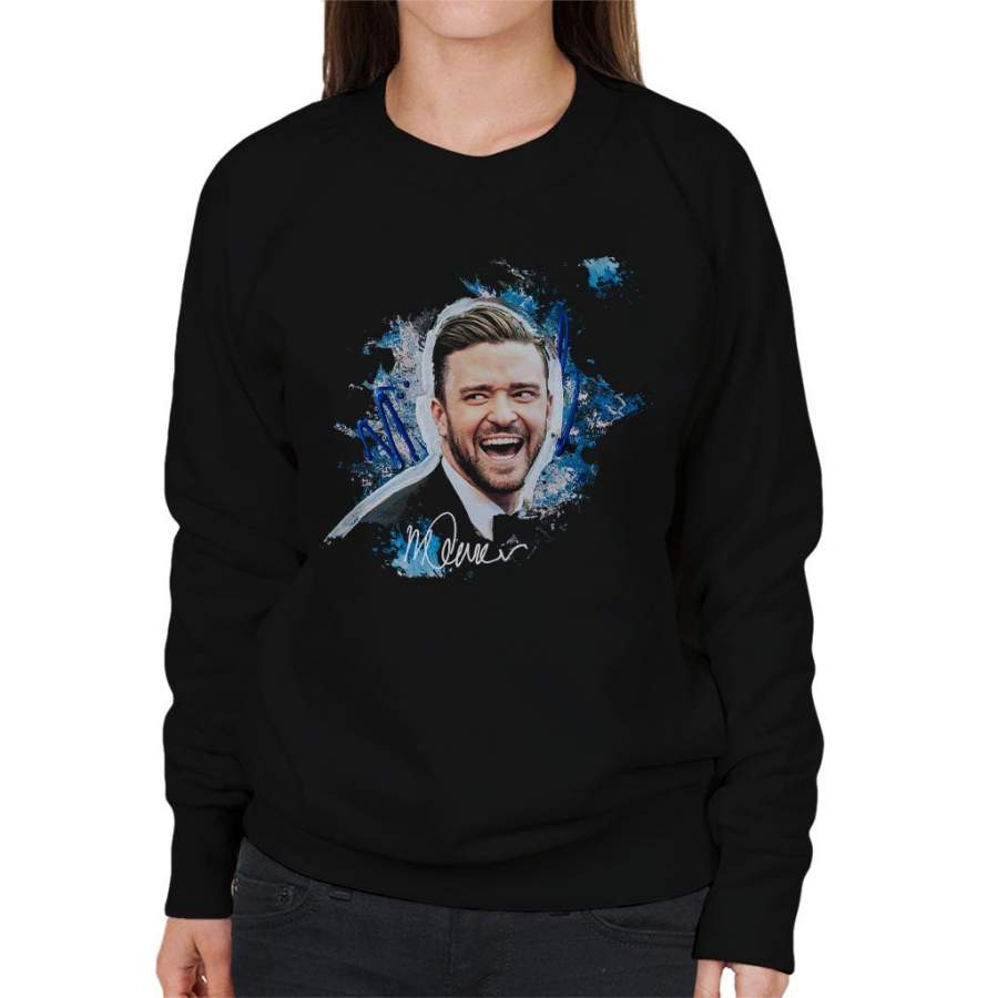 Sidney Maurer Original Portrait Of Justin Timberlake Women’s Sweatshirt