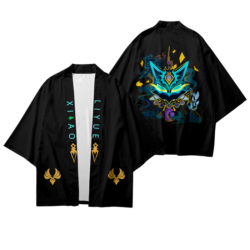 2022 Game Genshin Impact Xiao Kimono 3D Print Xiao Cosplay Haori Cloak Party Tops Streetwear Summer Shirt Unisex alx