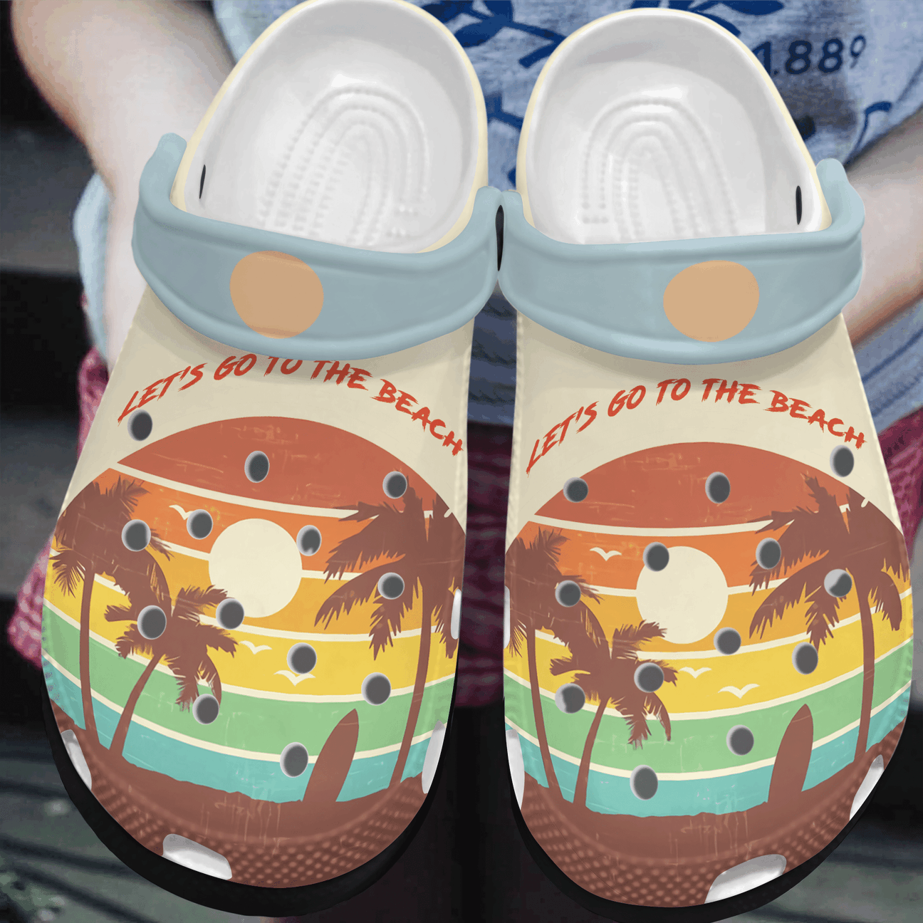 Beach Personalized Clog, Custom Name, Text, Color, Number Fashion Style For Women, Men, Kid, Print 3D Let’S Go