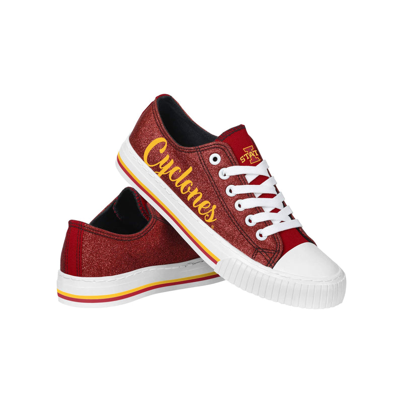 Iowa State Cyclones NCAA Womens Color Glitter Low Top Canvas Shoes