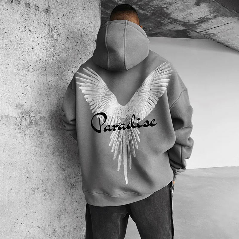 Vintage Paradise Dove Print Casual Long Sleeve Hoodie