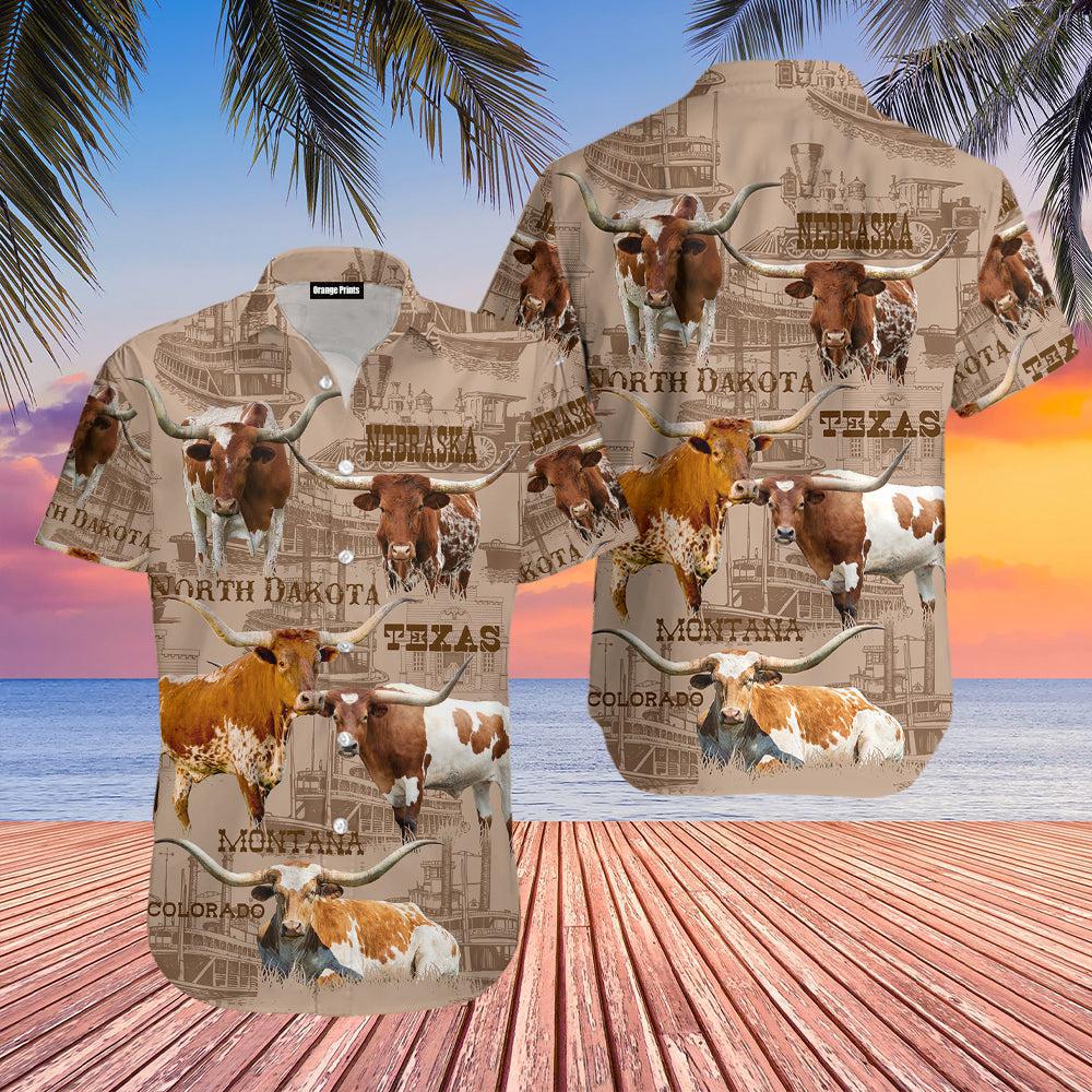 Texas Longhorn Cattle Lovers Hawaii Shirt For Men Women Ha111264