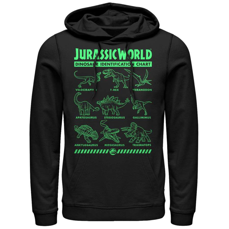 Jurassic World: Fallen Kingdom Men’s Dinosaur Identification Card Lightweight Hoodie